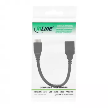 Cable adaptador OTG InLine Micro USB 3.0 conector Micro-B macho a conector USB Type-A hembra 0,15 m