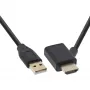 Adaptador InLine HDMI M/M con inyector de alimentación USB-A 0,5 m