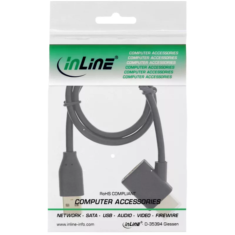 Adaptador InLine HDMI M/M con inyector de alimentación USB-A 0,5 m