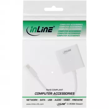Adaptador InLine Mini DisplayPort macho / DVI-D 24+1 hembra blanco, 0,15 m
