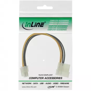 Adaptador de cable de alimentación para placa base InLine 5,25 pulgadas / 4 pines 12V 0,20 m