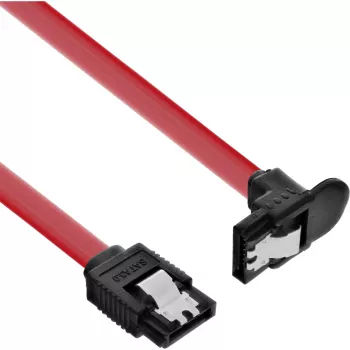 Cable SATA 6 Gb/s InLine con clips de retención, en ángulo, 0,5 m