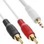 InLine cable de audio 2x conector macho RCA / conector jack 3,5 mm blanco/dorado 1,5 m