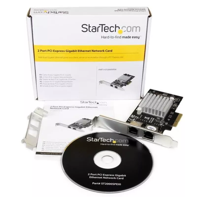 StarTech.com tarjeta de red adaptador de servidor Gigabit Ethernet de doble puerto PCI Express (PCIe x4) – Intel i350 NIC