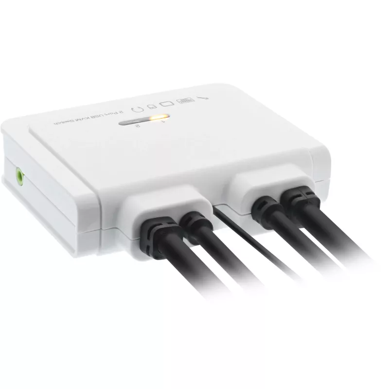 InLine conmutador KVM, 2 puertos, USB-C a DisplayPort 1.2, 4K, audio, cable integrado