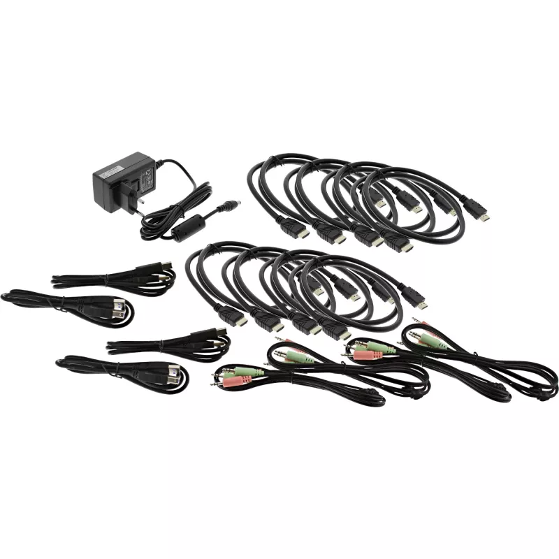 Conmutador KVM de sobremesa InLine 62654I 4 puertos doble monitor HDMI 4K USB 3.0 Audio
