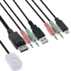 InLine conmutador KVM, 2 puertos, USB-C+DP a DisplayPort, 4K, audio, cable integr.