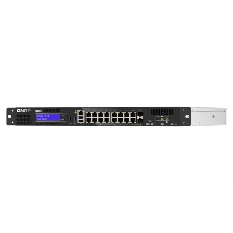 QNAP QGD-1600 Gigabit Ethernet gestionado (10/100/1000) 1U Negro, Gris