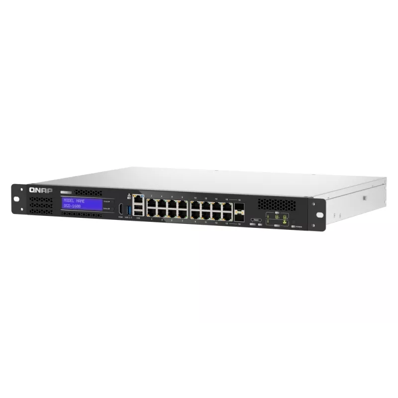 QNAP QGD-1600 Gigabit Ethernet gestionado (10/100/1000) 1U Negro, Gris