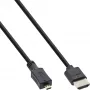 InLine cable HDMI High Speed con Ethernet, AM/DM, extraplano negro/dorado, 0,3 m