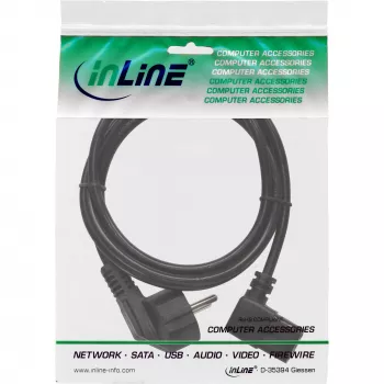 InLine cable de alimentación, CEE 7/7 acodado / conector IEC C13 de 3 polos acodado, 0,3 m
