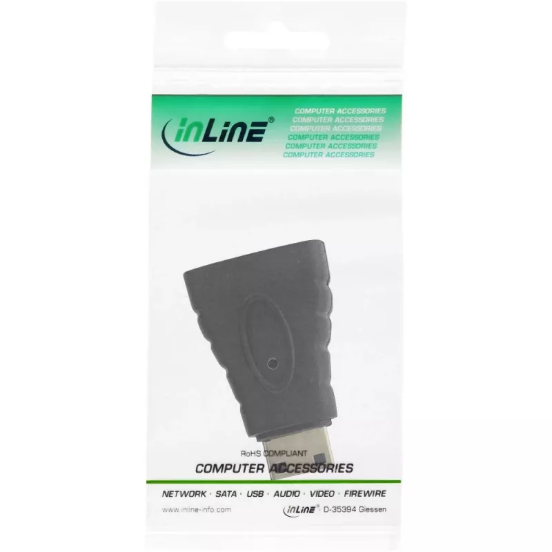 InLine adaptador HDMI, , conector hembra HDMI A / conector macho HDMI C, 4K/60Hz, dorado