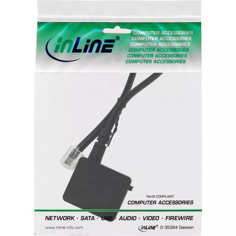 InLine cable adaptador TAE conector RJ11 6P4C macho a conector hembra TAE-F alemán 0,2 m