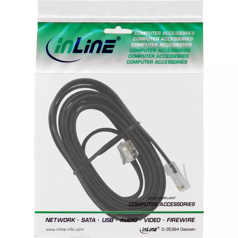 InLine cable modular RJ45 8P6C a RJ12 6P6C conector macho/macho 6 m