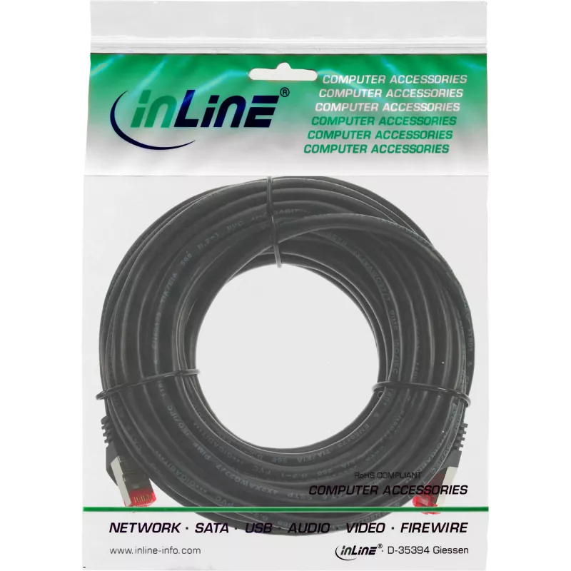 InLine cable de red S/FTP PiMF Cat.6 250MHz PVC cobre negro 20m