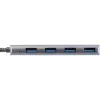 Hub USB 3.2 InLine, USB-C a 4x USB A 10 Gb/s, aluminio, gris