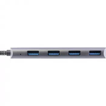 Hub USB 3.2 InLine, USB-C a 4x USB A 10 Gb/s, aluminio, gris