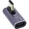 Adaptador USB4 InLine, conector macho/hembra USB-C en ángulo vertical derecha/izquierda