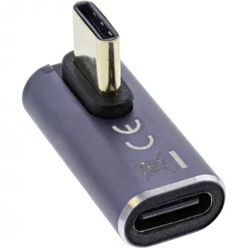 Adaptador USB4 InLine, conector macho/hembra USB-C en ángulo vertical derecha/izquierda