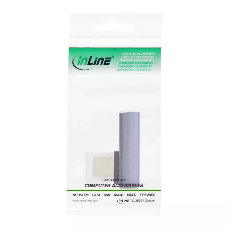 Adaptador USB4 InLine, conector macho/hembra USB-C en ángulo vertical derecha/izquierda