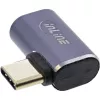 Adaptador USB4 InLine, conector macho/hembra USB-C en ángulo derecha/izquierda, aluminio, gris