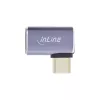 Adaptador USB4 InLine, conector macho/hembra USB-C en ángulo derecha/izquierda, aluminio, gris