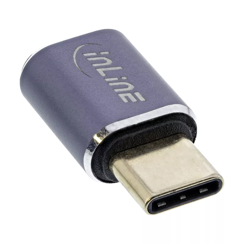 Adaptador USB4 InLine conector macho/hembra USB-C aluminio gris 35900A