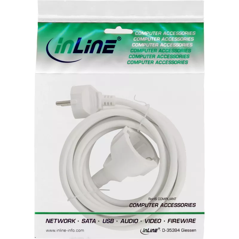 Cable alargador de corriente InLine 16402W 2 m blanco