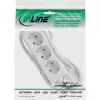 Regleta de enchufes InLine 16433W 3 tomas Schutzkontakt CEE 7/3 blanca 3 m