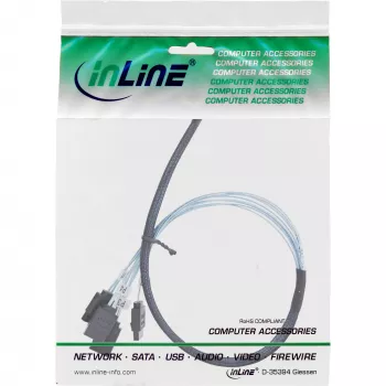 Cable SAS slim InLine, SFF-8654 a 4x SATA 7 pines, 12 Gb/s, 0,5 m