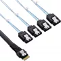 Cable SAS slim InLine, SFF-8654 a 4x SATA 7 pines, 12 Gb/s, 1 m