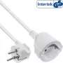 Cable alargador de corriente tipo F en ángulo, blanco, 2 m