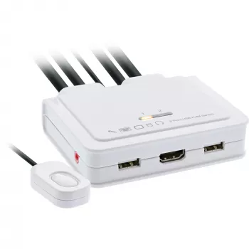 Cable conmutador KVM InLine, 2 puertos, HDMI, 4K, USB, audio