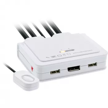Cable conmutador KVM InLine, 2 puertos, DisplayPort 1.2, 4K, USB, audio