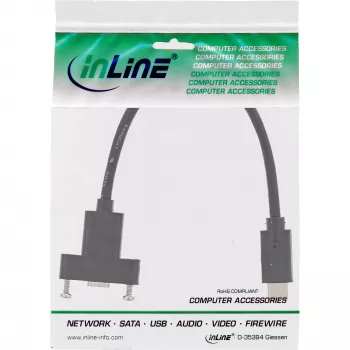 Cable USB 3.2 Gen.2 Type-C macho/hembra con brida, negro, 0,20 m