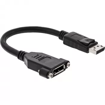 Cable DisplayPort macho a hembra con brida 0,2 m, negro