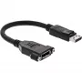 Cable DisplayPort macho a hembra con brida 0,2 m, negro
