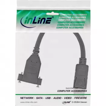Cable DisplayPort macho a hembra con brida 0,2 m, negro