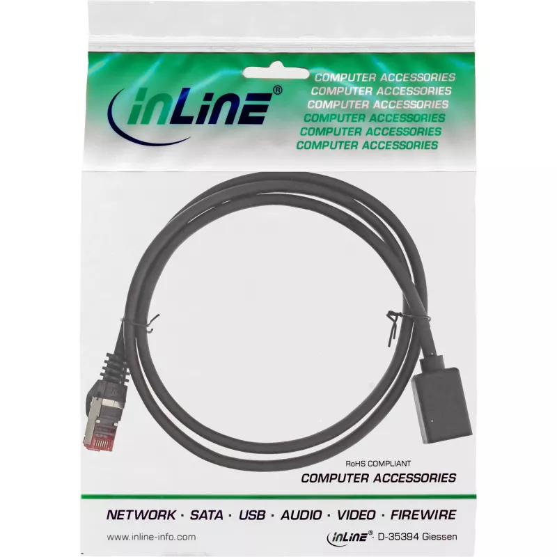 Alargador de cable de red, S/FTP (PiMf), Cat.6, libre de halógenos, 2 m