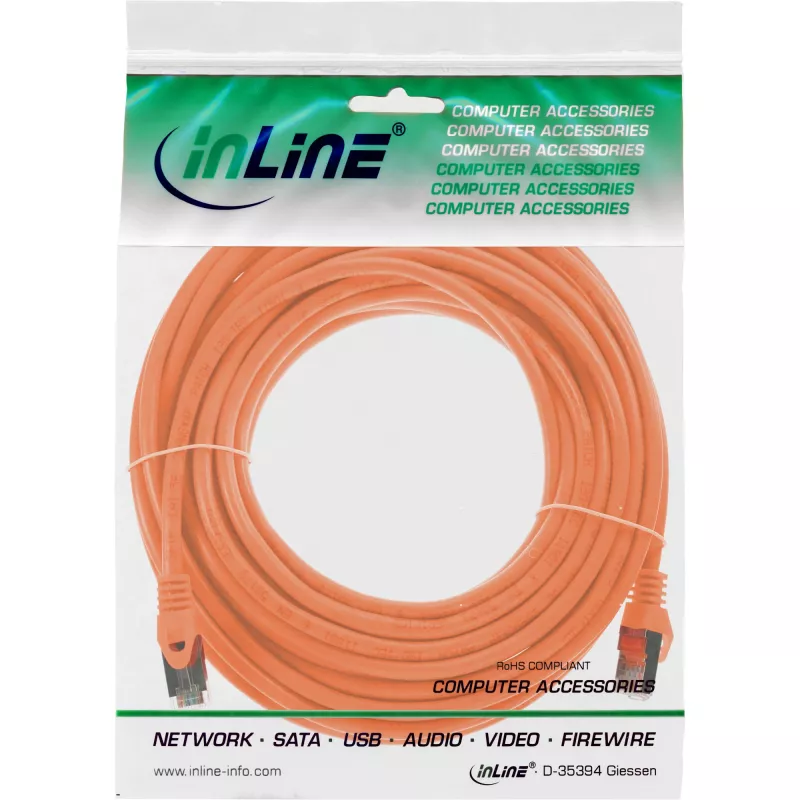 Cable de red InLine SF/UTP Cat.5e naranja 7,5 m