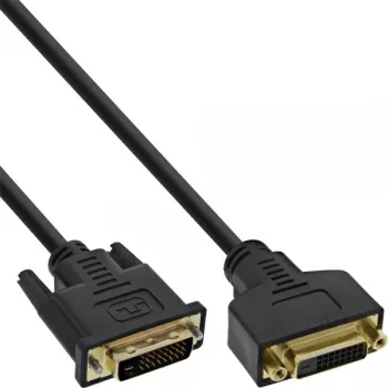 Cable DVI-D InLine Premium 24+1 macho a hembra Dual Link dorado 2 m