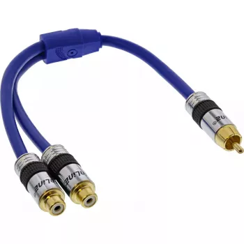 Cable RCA en Y InLine Premium 1x RCA macho / 2x RCA hembra 0,25 m