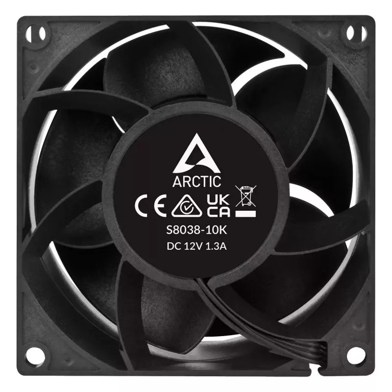 Ventilador ARCTIC S8038-10K 80 mm 102 cfm doble rodamiento de bolas negro