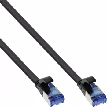 Cable de red plano InLine, U/FTP, Cat.6A, TPE libre de halógenos, negro, 3 m