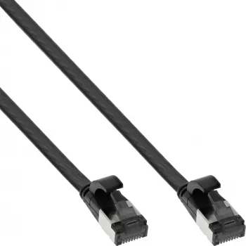 Cable de red plano InLine, U/FTP, Cat.8.1, TPE libre de halógenos, negro, 2 m