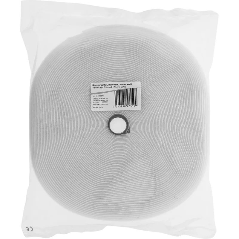 Brida de velcro para cables InLine 25 mm blanco 25 m