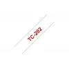 Cinta de rotuladora TC Brother TC202 12mm Rojo sobre Blanco