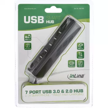 Hub USB InLine Smart Hub 7 puertos USB 3.0 y 2.0 con puerto de carga rápida