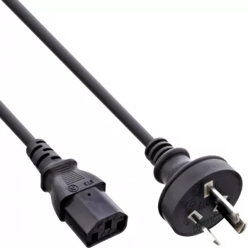 InLine B-16652D Cable de alimentación, enchufe australiano a C13, 1,8 m, paquete a granel de 35 unidades