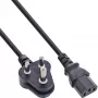InLine B-16652R Cable de alimentación, Sudáfrica tipo D 5A a C13, 1,8 m, paquete a granel de 35 unidades
